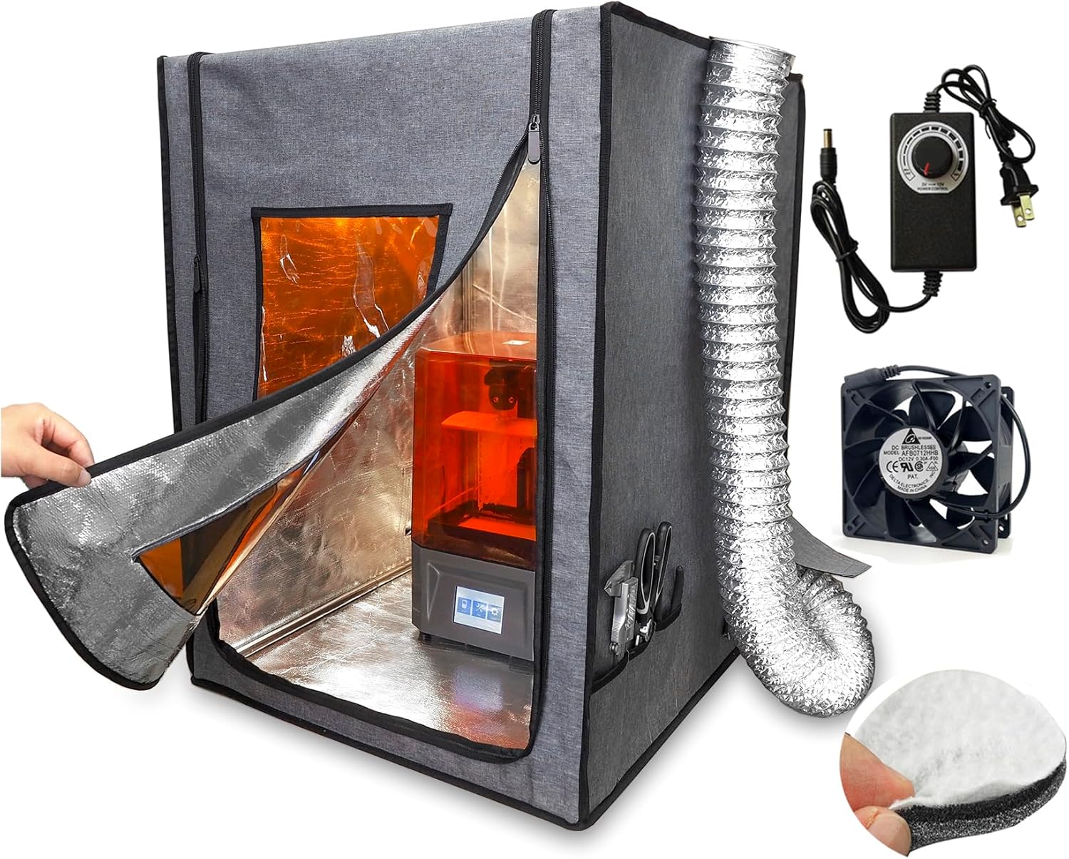 Multifunctional Resin Printer Enclosure with Ventilation Kit